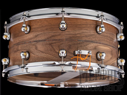 Pearl 14x6.5 Music City Custom Solid Walnut Snare Drum with Kingwood Center Inlay