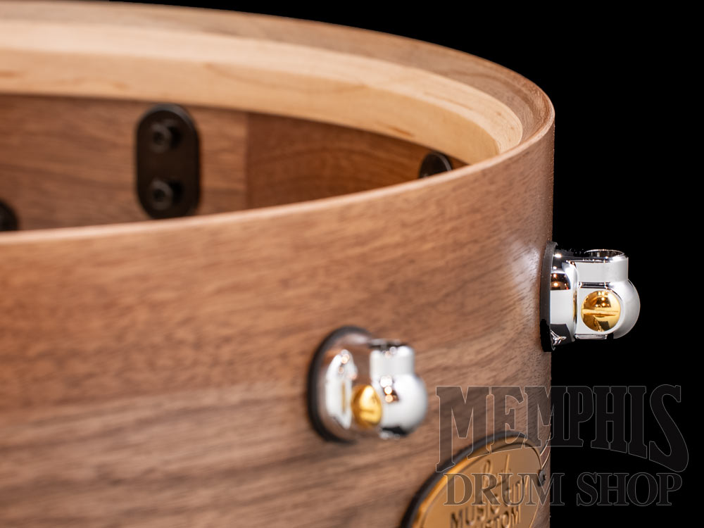 Pearl 14x6.5 Music City Custom Solid Walnut Snare Drum with Kingwood Center Inlay