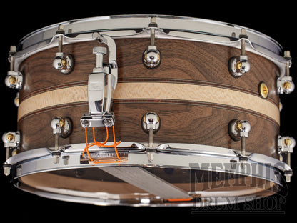 Pearl 14x6.5 Music City Custom Solid Walnut Snare Drum with Sycamore Wideband Inlay