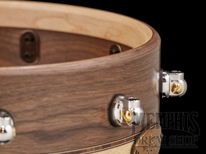 Pearl 14x6.5 Music City Custom Solid Walnut Snare Drum with Sycamore Wideband Inlay