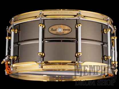 Pearl 14x6.5 Sensitone Limited Edition Black Nickel Over Brass Snare Drum with Gold Hardware