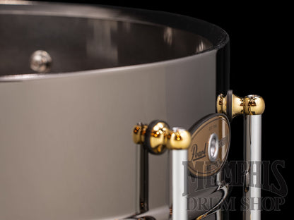 Pearl 14x6.5 Sensitone Limited Edition Black Nickel Over Brass Snare Drum with Gold Hardware