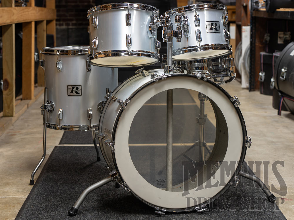 Vintage Rogers 70s Big R Drum Set 24/12/13/16/14 - Metallic Silver with Hardware