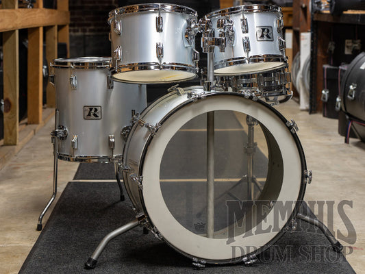 Vintage Rogers 70s Big R Drum Set 24/12/13/16/14 - Metallic Silver with Hardware