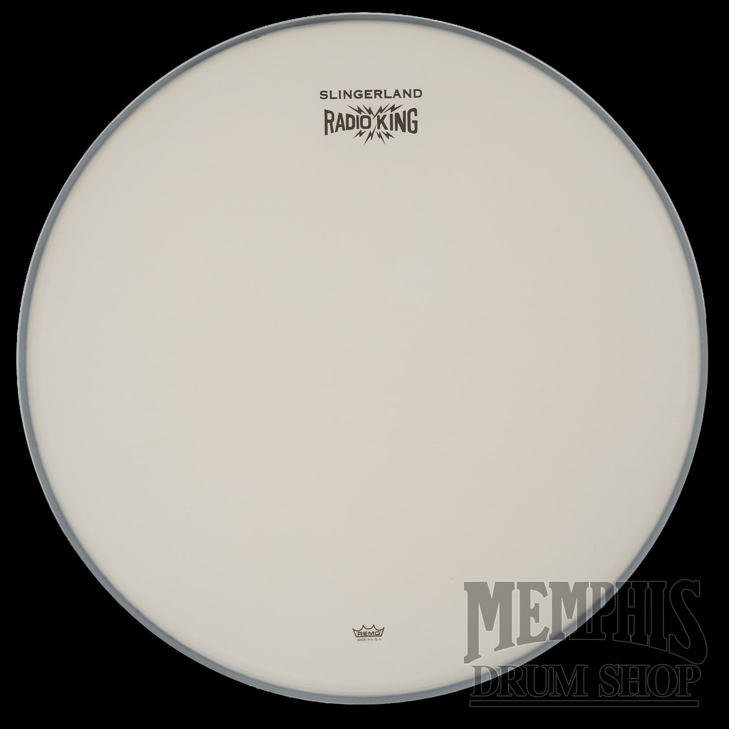 Slingerland Logo Remo Ambassador Coated Drumhead 14" - Radio King Lightning Logo