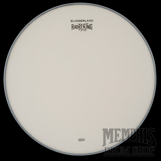 Slingerland Logo Remo Ambassador Coated Drumhead 14" - Radio King Lightning Logo