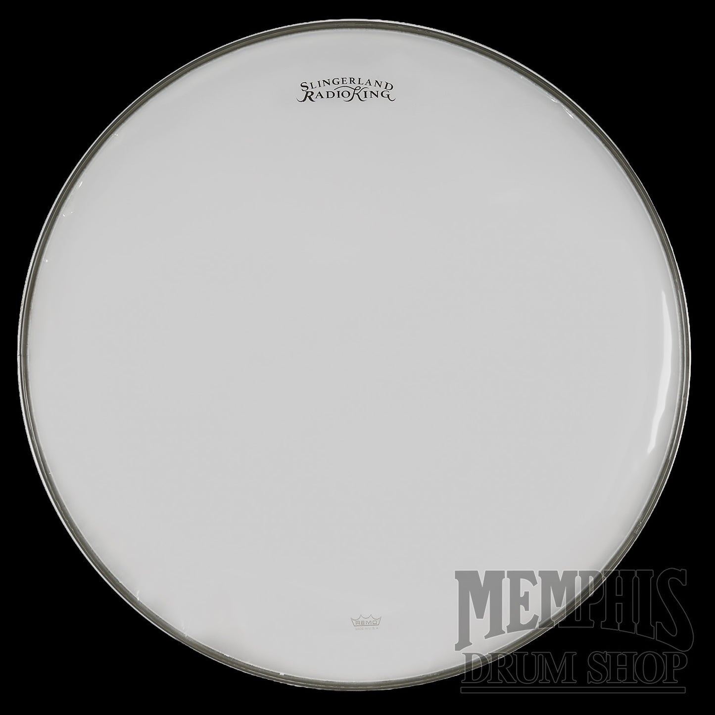 Slingerland Logo Remo Ambassador Hazy Snare Side Drumhead 14" - Radio King Script Logo