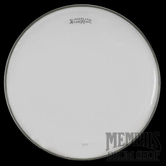 Slingerland Logo Remo Ambassador Hazy Snare Side Drumhead 14" - Radio King Script Logo