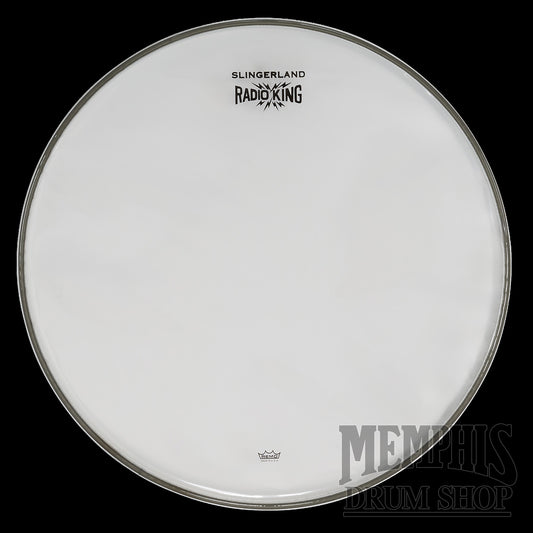 Slingerland Logo Remo Ambassador Hazy Snare Side Drumhead 14" - Lightning Logo