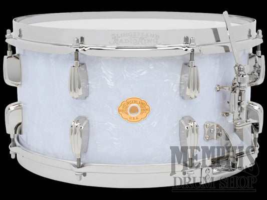 Slingerland 14x7 Radio King Solid Maple Snare Drum - White Marine Pearl