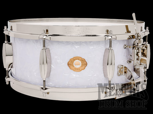 Slingerland 14x5.5 Radio King Solid Maple Snare Drum - White Marine Pearl