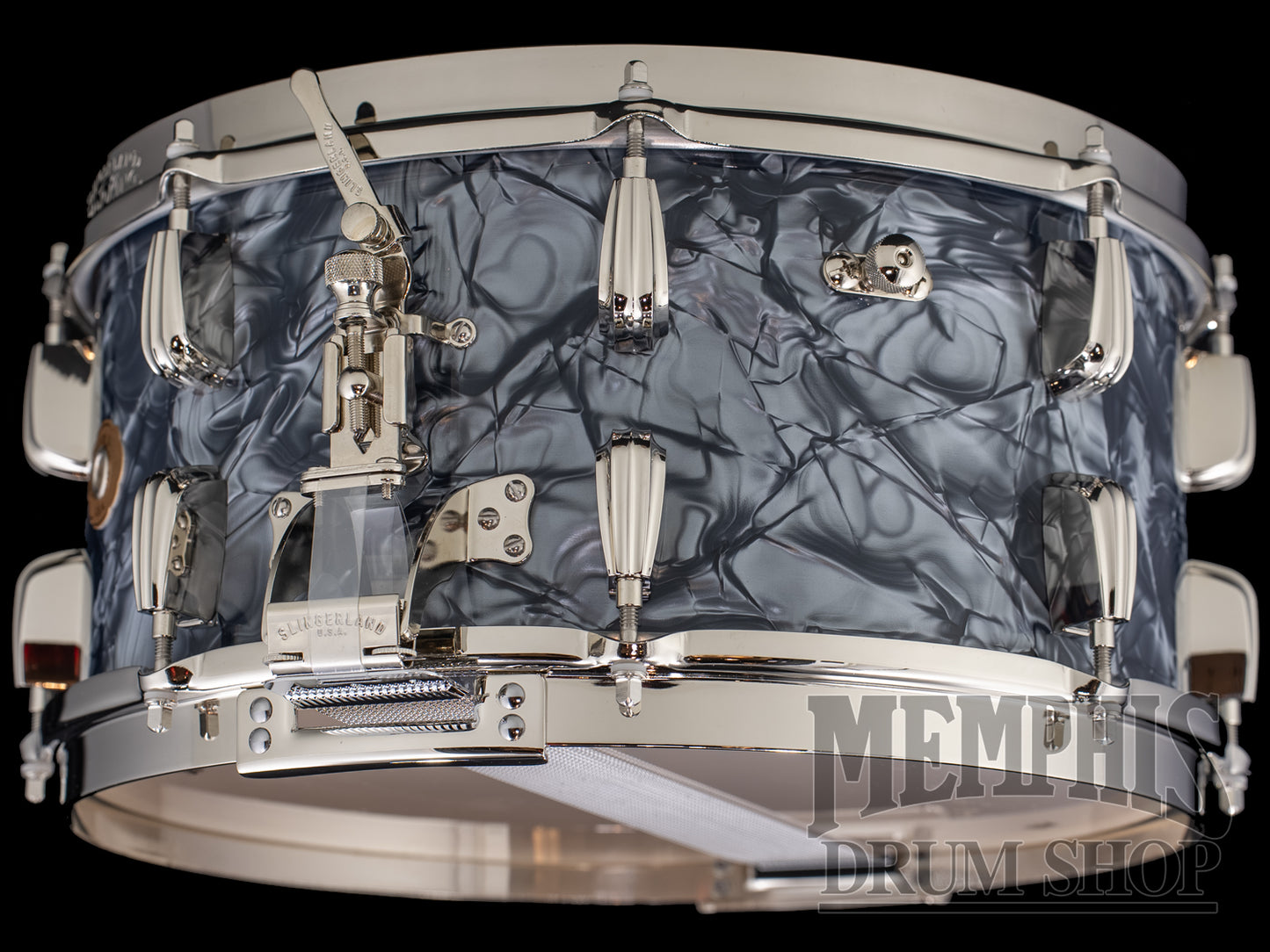 Slingerland 14x7 Radio King Solid Maple Snare Drum - Black Diamond Pearl