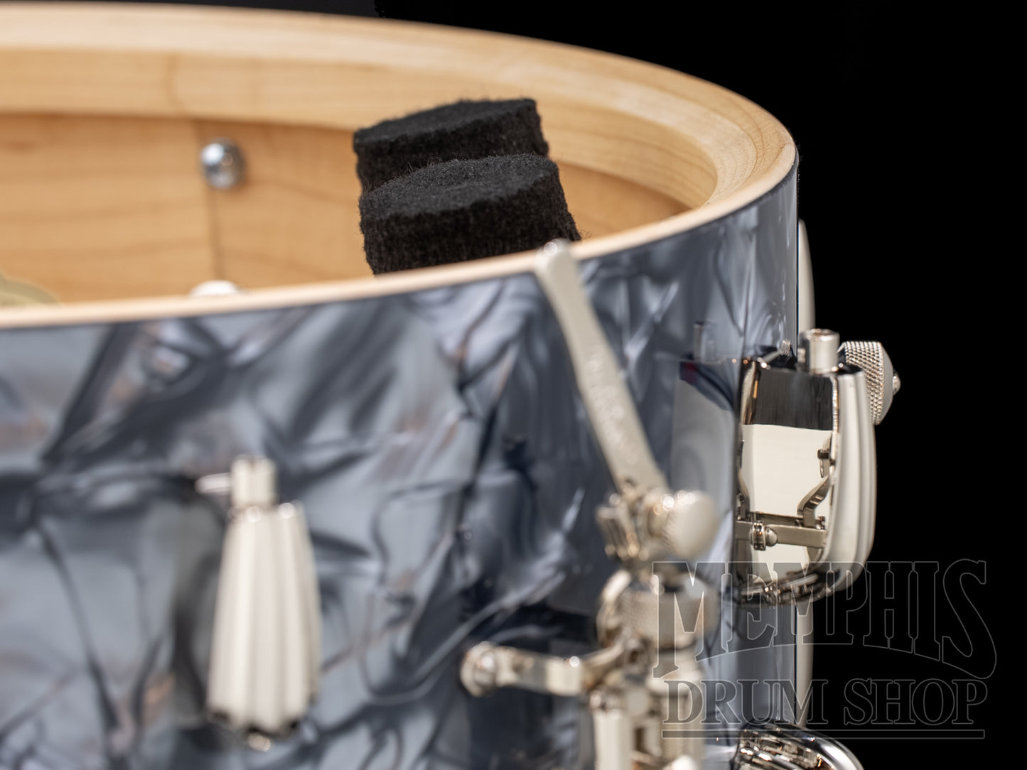 Slingerland 14x7 Radio King Solid Maple Snare Drum - Black Diamond Pearl