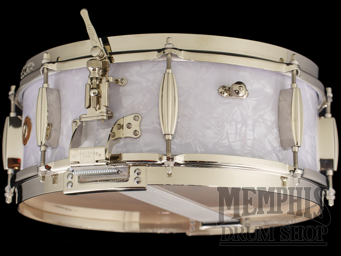 Slingerland 14x5.5 Radio King Solid Maple Snare Drum - White Marine Pearl