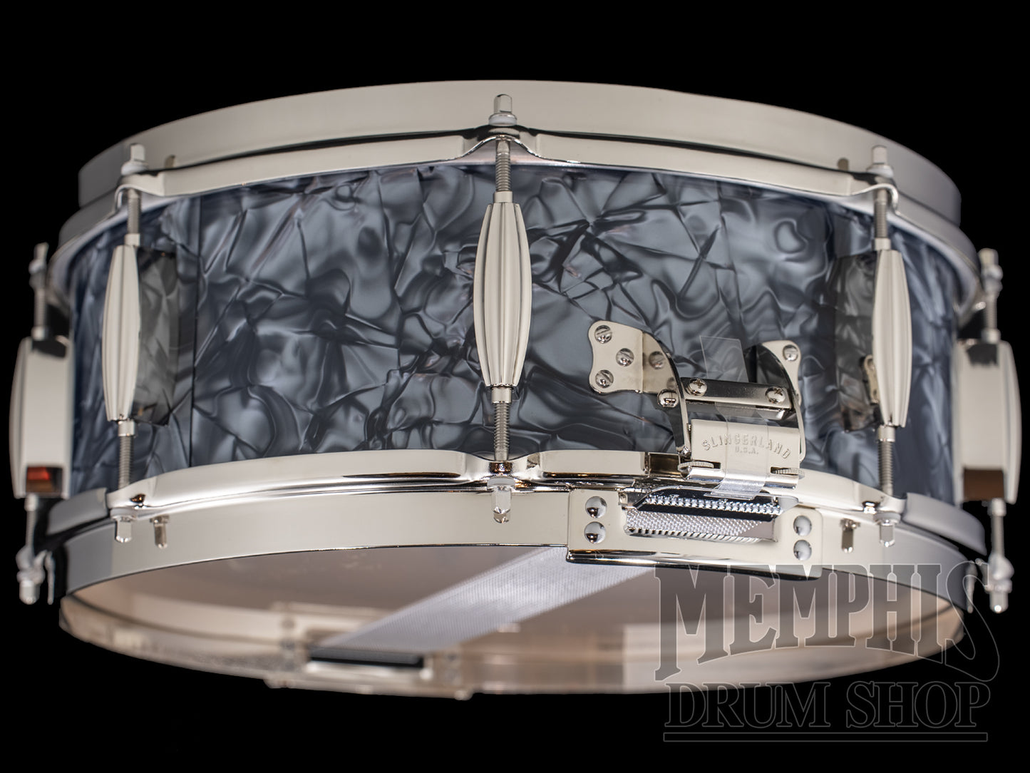 Slingerland 14x5.5 Radio King Solid Maple Snare Drum - Black Diamond Pearl
