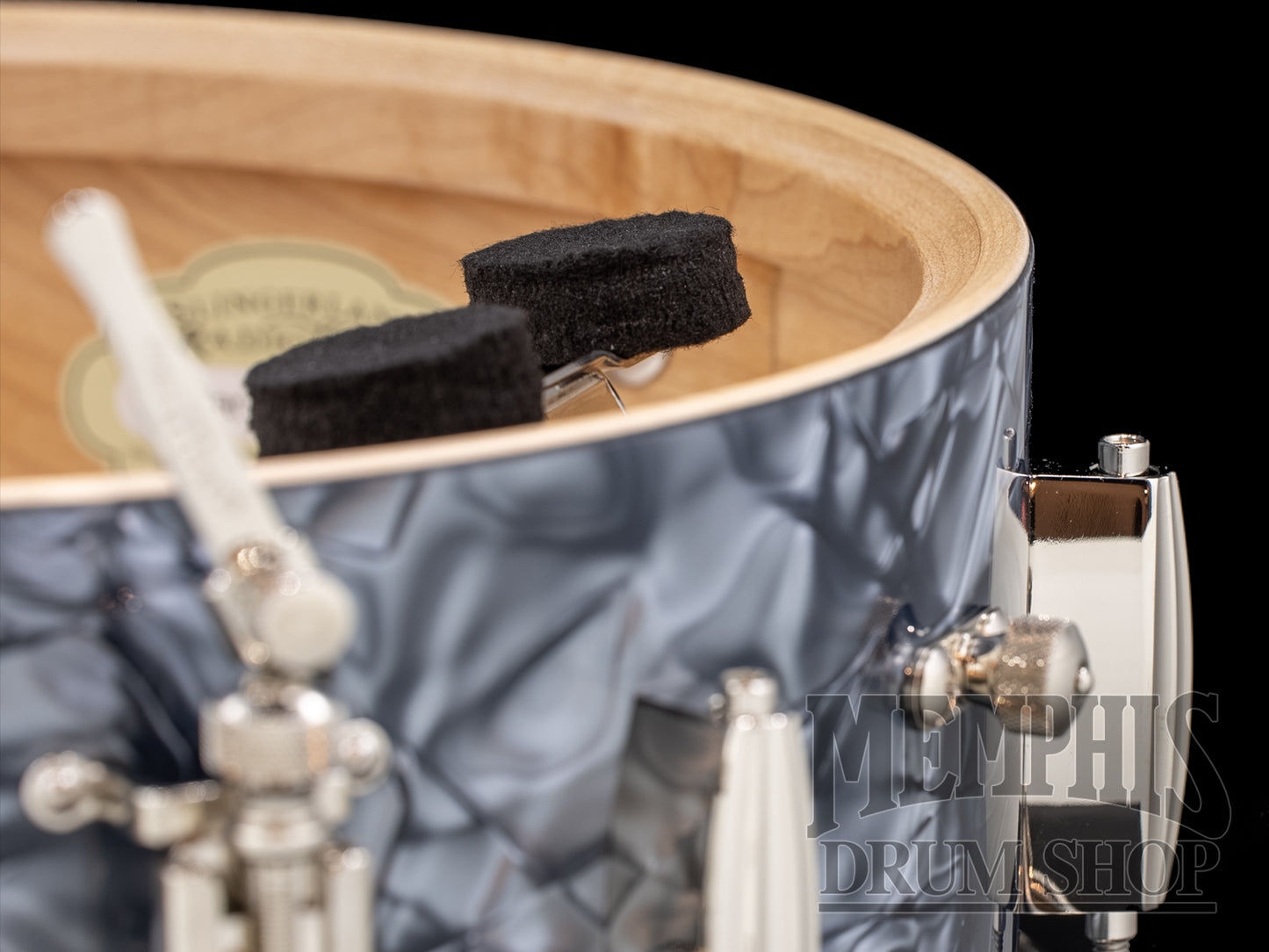 Slingerland 14x5.5 Radio King Solid Maple Snare Drum - Black Diamond Pearl