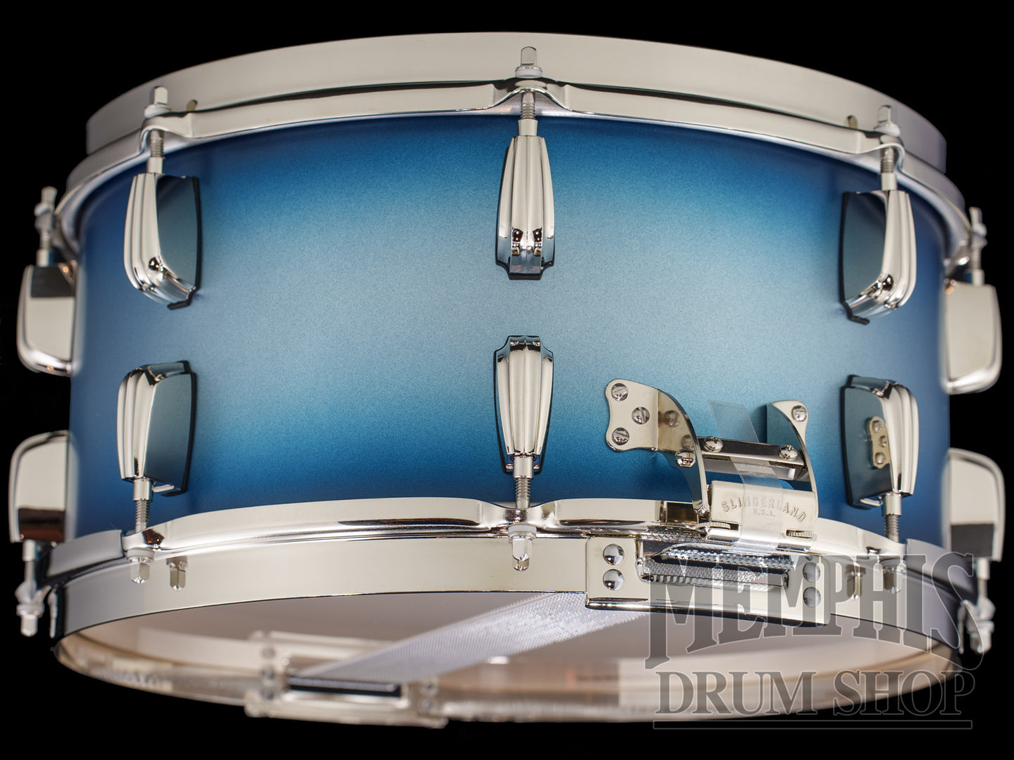 Slingerland 14x7 Radio King Solid Maple Snare Drum - Blue and Silver