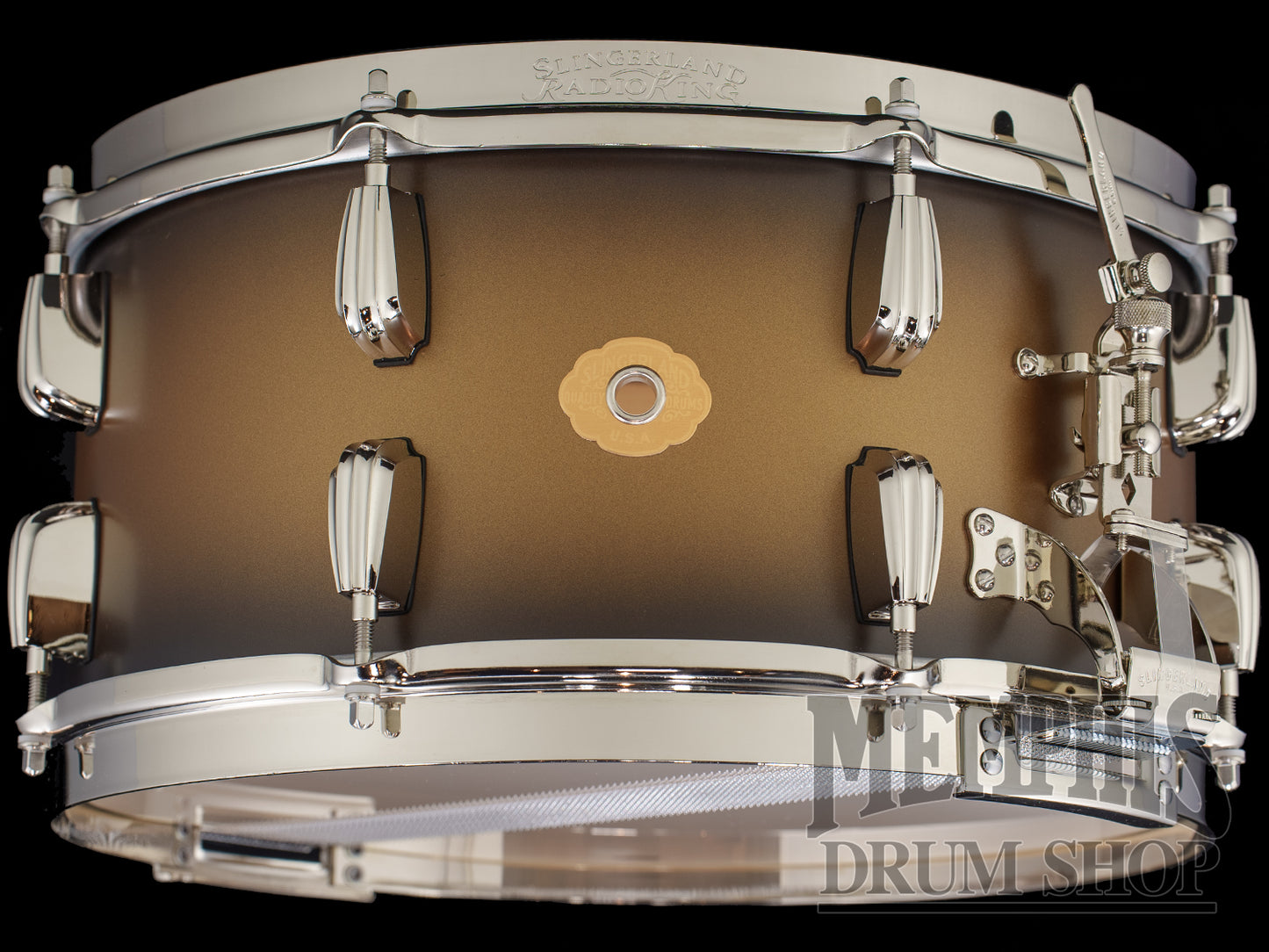 Slingerland 14x7 Radio King Solid Maple Snare Drum - Black and Gold