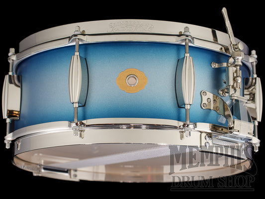 Slingerland 14x5.5 Radio King Solid Maple Snare Drum - Blue and Silver