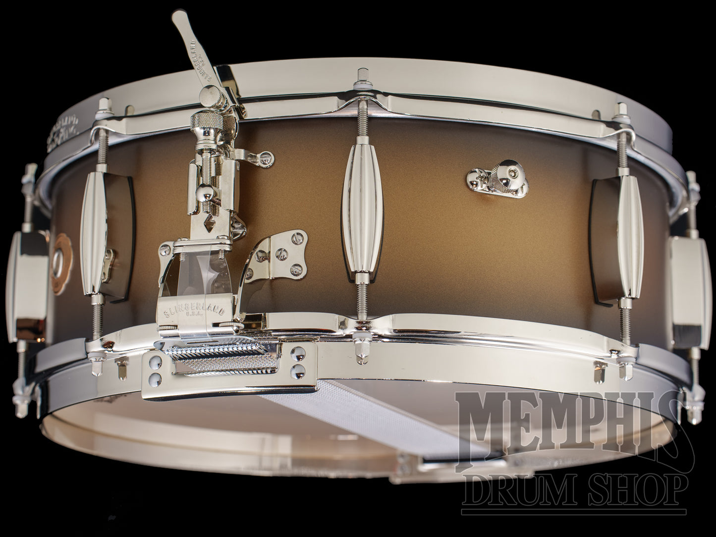 Slingerland 14x5.5 Radio King Solid Maple Snare Drum - Black and Gold