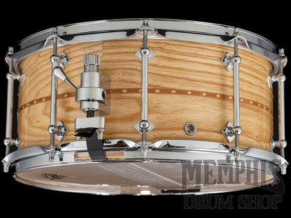 Craviotto 14x6.5 Custom Shop Ash Snare Drum with Cherry Inlay