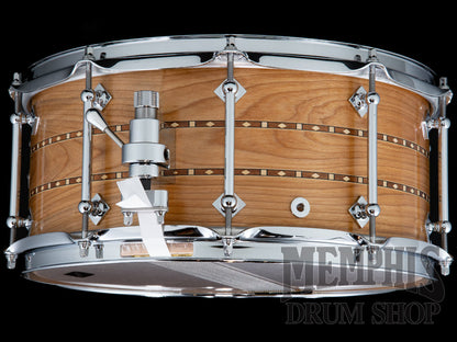 Craviotto 14x6.5 Custom Shop Red Birch Snare Drum with Double Walnut Inlay