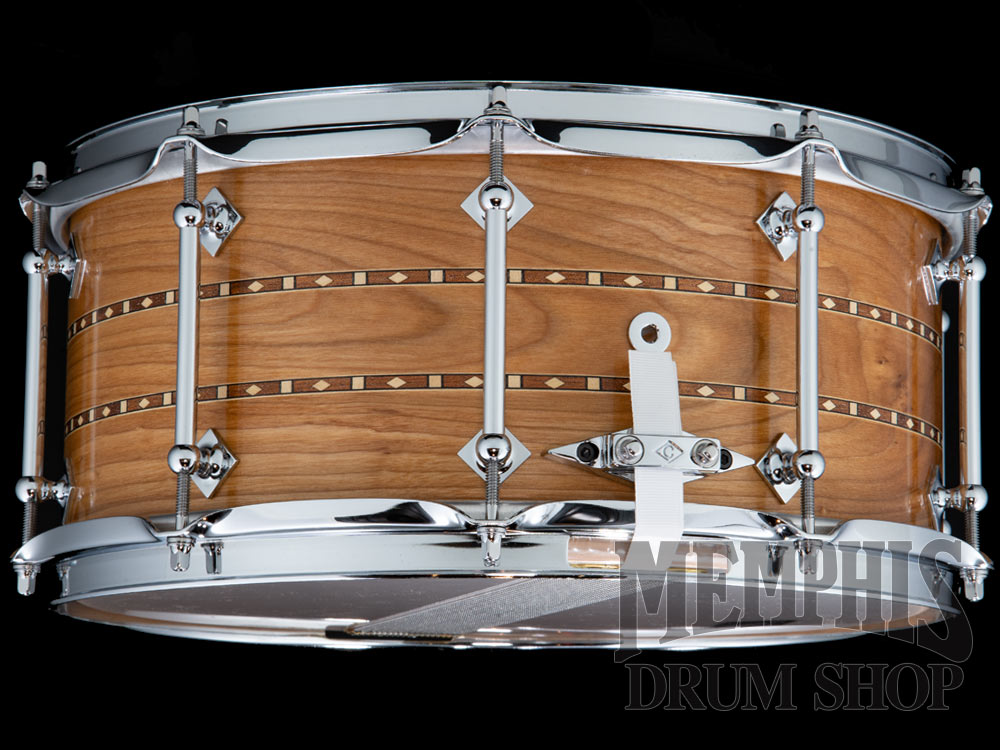 Craviotto 14x6.5 Custom Shop Red Birch Snare Drum with Double Walnut Inlay