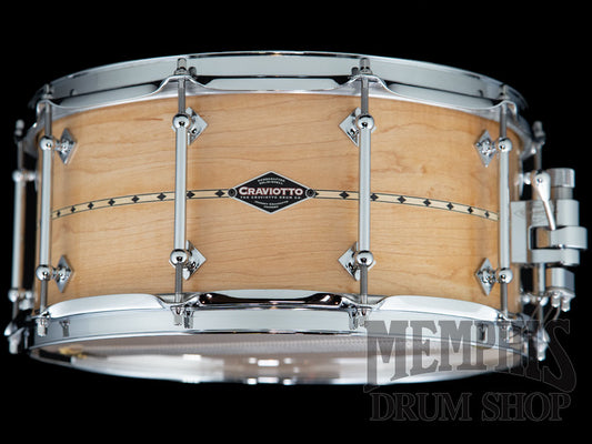 Craviotto 14x6.5 Custom Shop Maple Snare Drum with Maple Inlay