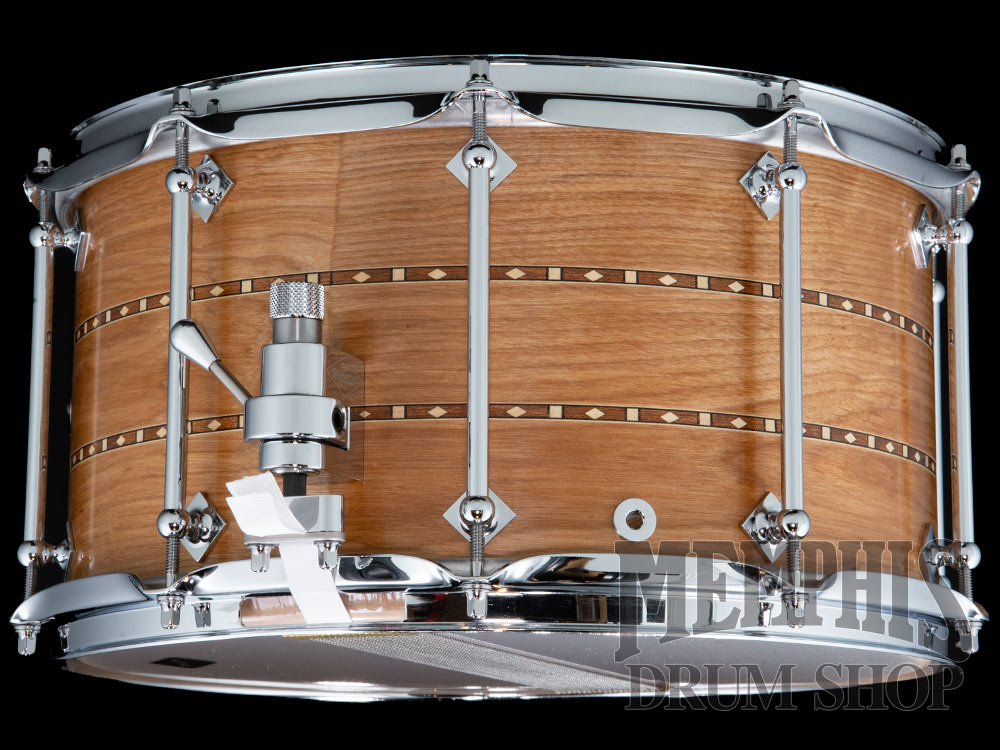 Craviotto 14x8 Custom Shop Red Birch Snare Drum with Double Walnut Inlay