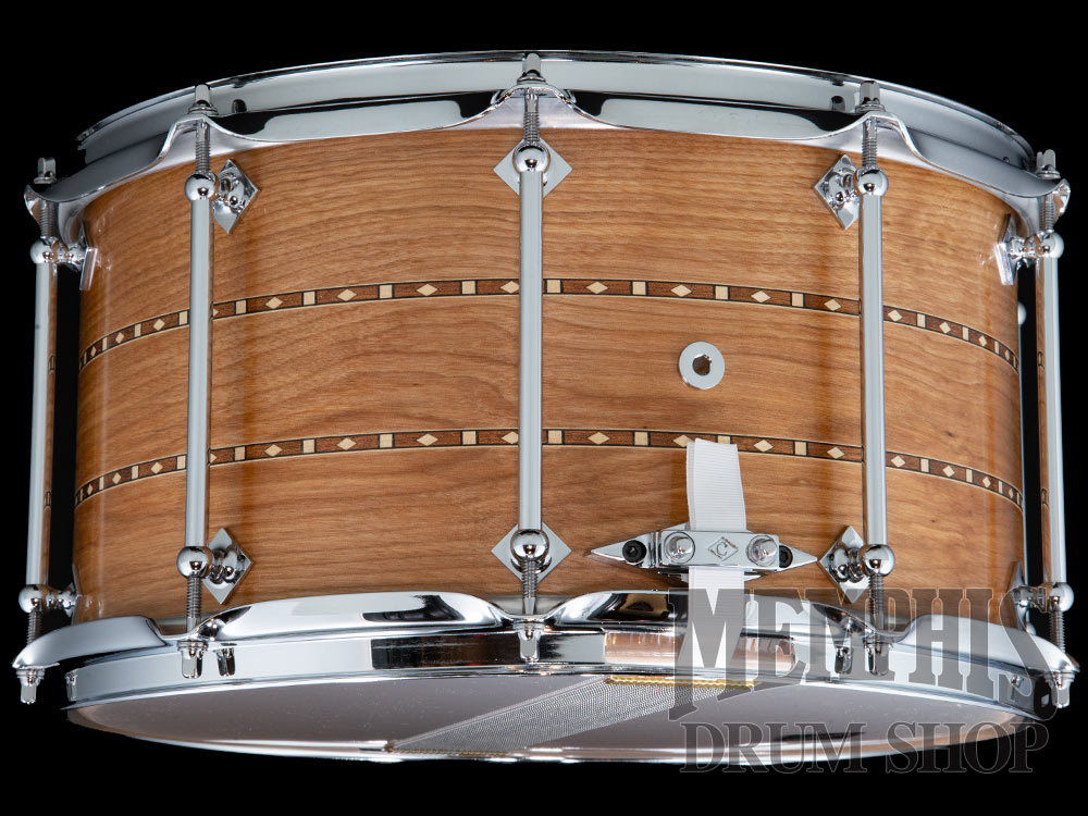 Craviotto 14x8 Custom Shop Red Birch Snare Drum with Double Walnut Inlay
