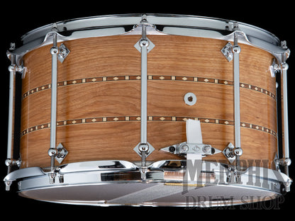 Craviotto 14x8 Custom Shop Red Birch Snare Drum with Double Walnut Inlay