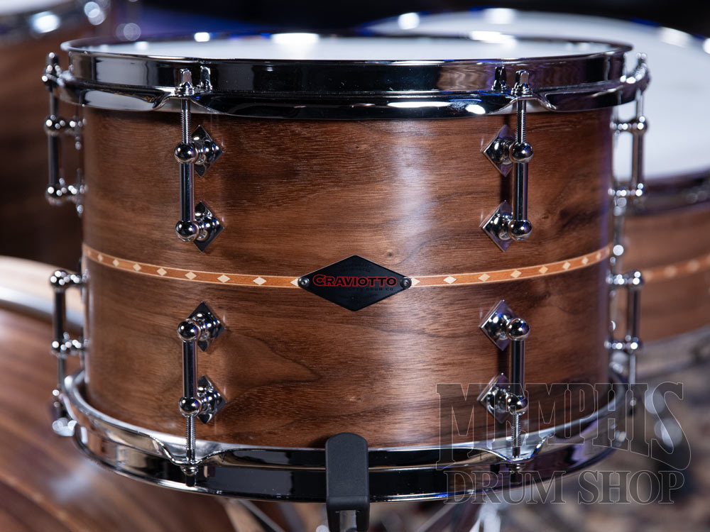 Craviotto Custom Shop Walnut Drum Set with Cherry Inlay 20/12/14