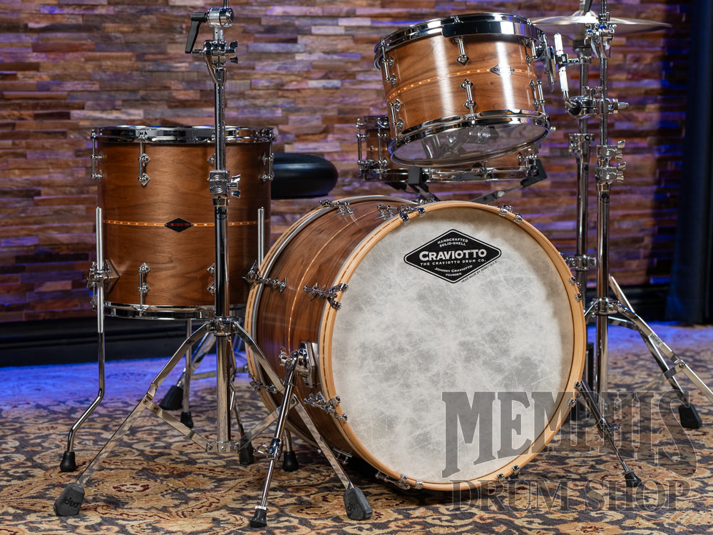 Craviotto Custom Shop Walnut Drum Set with Cherry Inlay 20/12/14