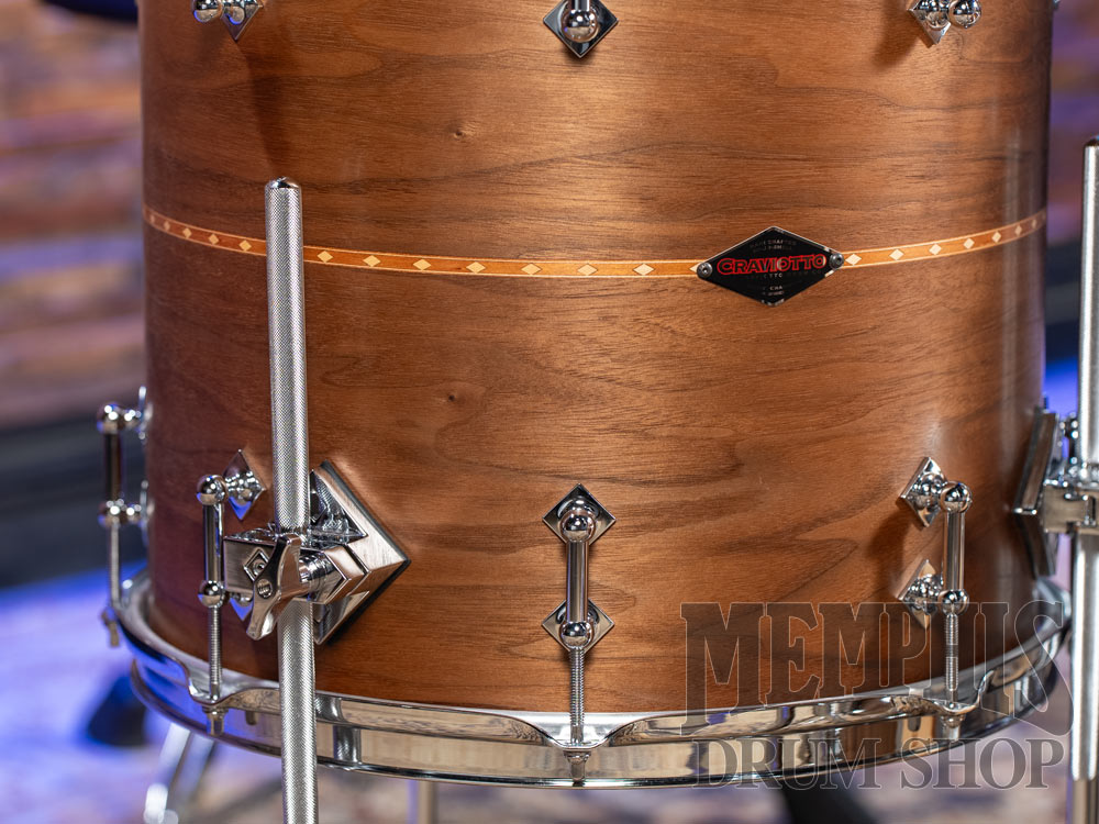 Craviotto Custom Shop Walnut Drum Set with Cherry Inlay 20/12/14