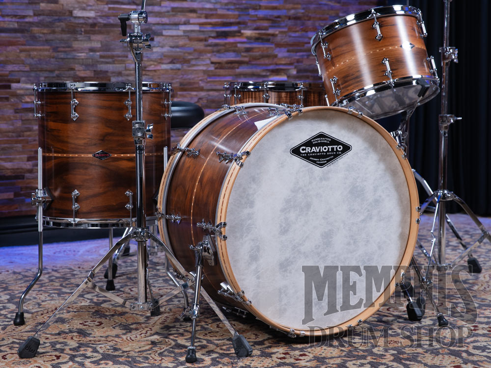 Craviotto Custom Shop Walnut Drum Set with Cherry Inlay 24/13/16