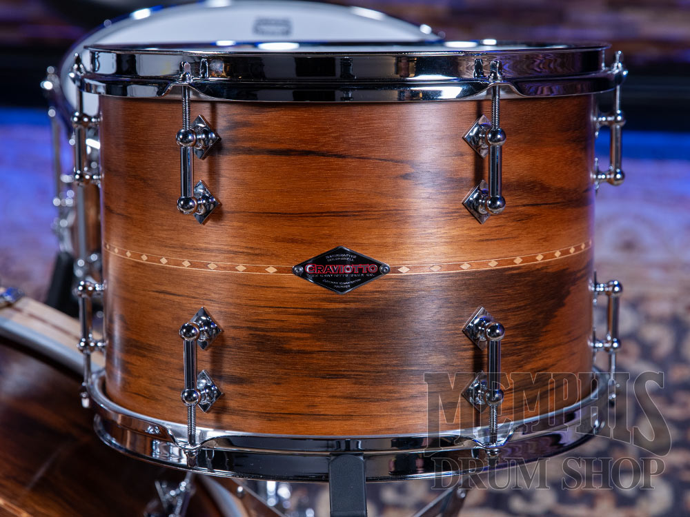 Craviotto Custom Shop Walnut Drum Set with Cherry Inlay 24/13/16
