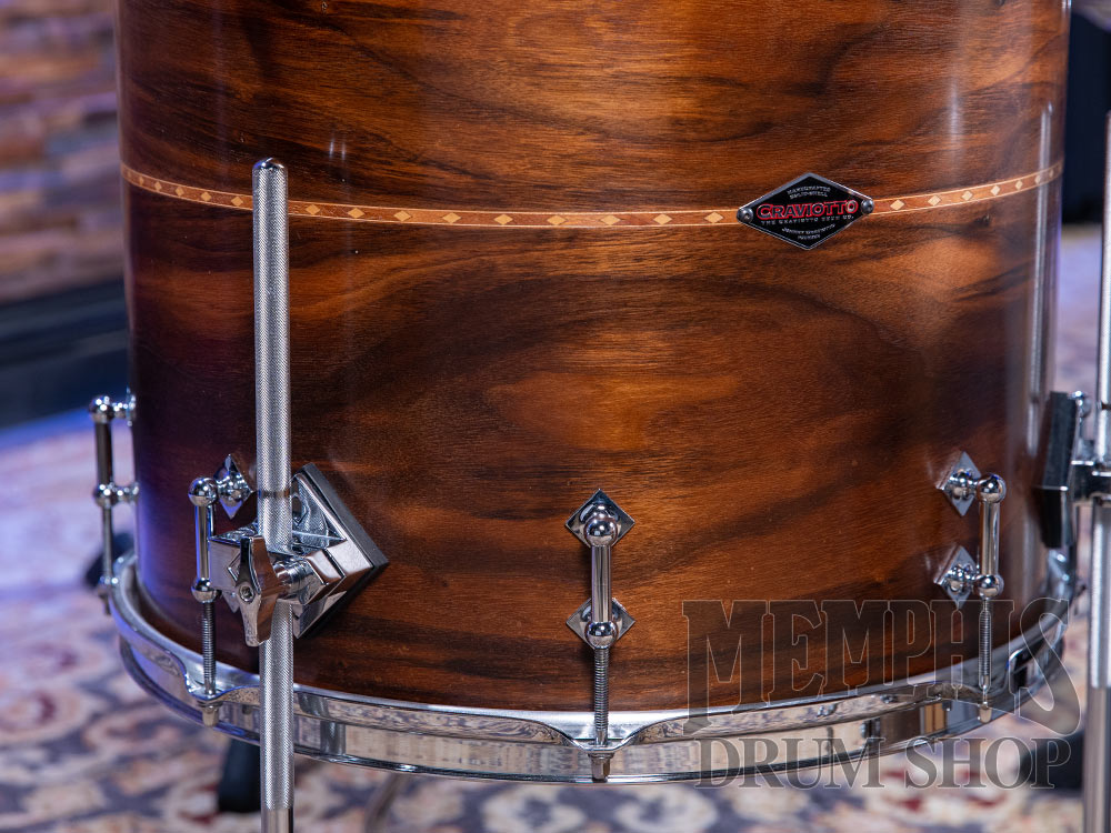Craviotto Custom Shop Walnut Drum Set with Cherry Inlay 24/13/16