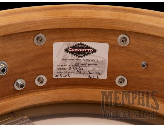 Craviotto 14x5.5 Private Reserve Timeless Timber Birch Snare Drum with Wood Hoops