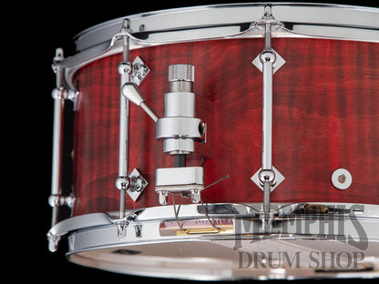 Craviotto 14x6.5 Private Reserve Burned Curly Maple Snare Drum - Red Stain