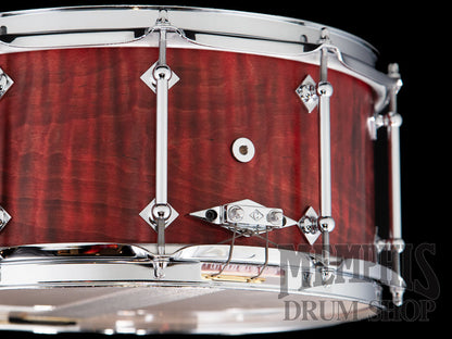 Craviotto 14x6.5 Private Reserve Burned Curly Maple Snare Drum - Red Stain