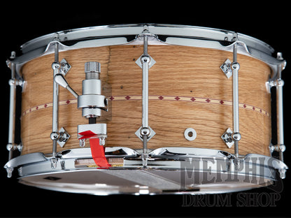 Craviotto 14x6.5 Private Reserve Wormy Oak Snare Drum with Red Inlay