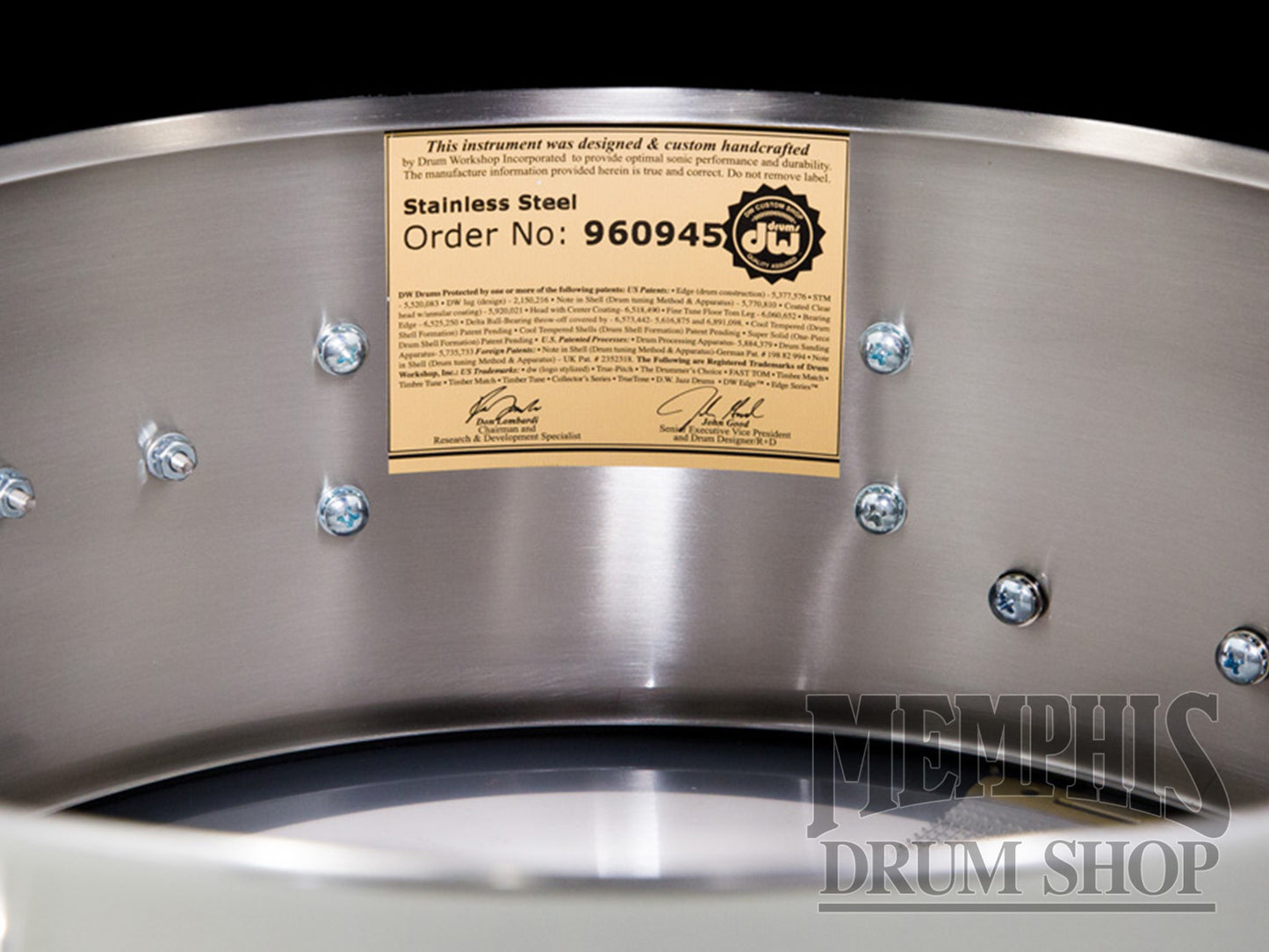 DW 14x5.5 Collector's Series Stainless Steel Snare Drum with Nickel Hardware