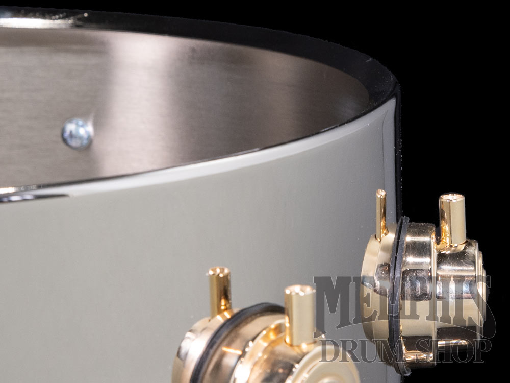 DW 14x8 Collector's Series Nickel Over Brass Snare Drum with Gold Hardware