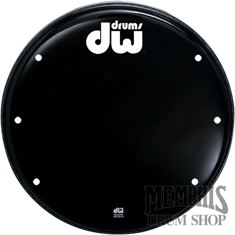 DW 20" Ebony Black Vented Logo Front Bass Drumhead