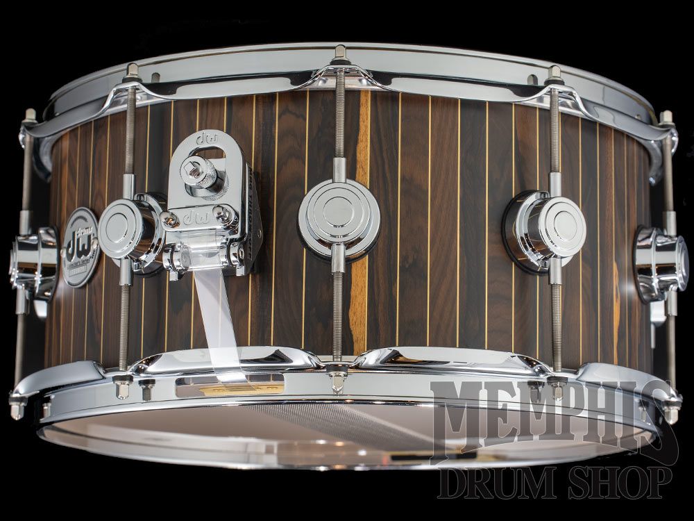 DW 14x6.5 Collector's Series Exotic 333 Maple Snare Drum - Ziricote Pinstripe