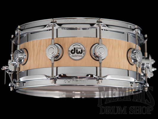 DW 14x6 Collector's Series Curly Maple Edge Snare Drum - Natural Satin Oil