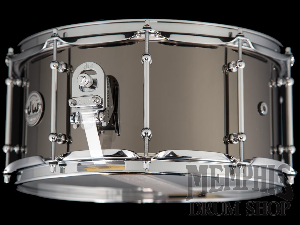 DW 14x6.5 Collector's Series Black Nickel Over Brass Snare Drum with Tube Lugs