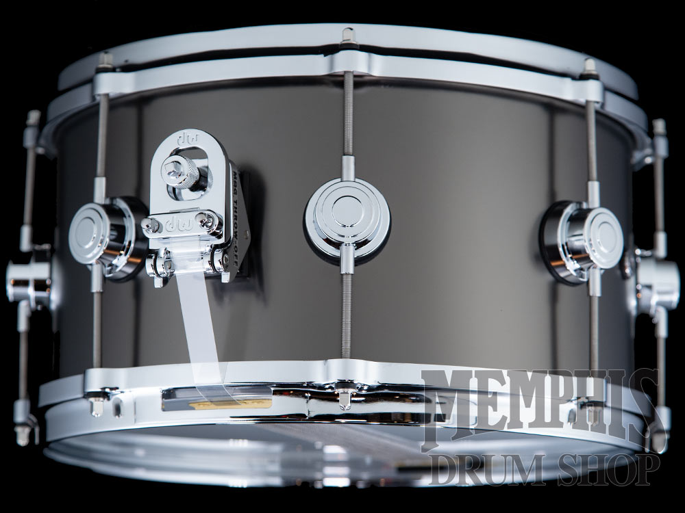 DW 13x7 Collector's Series Satin Black Over Brass Snare Drum with Die-Cast Hoops