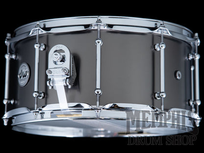DW 14x6.5 Collector's Series Satin Black Over Brass Snare Drum with Tube Lugs