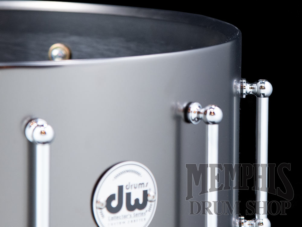 DW 14x6.5 Collector's Series Satin Black Over Brass Snare Drum with Tube Lugs